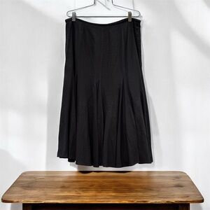 LOFT Black A-Line Skirt- Linen / Cotton lined - Size 12